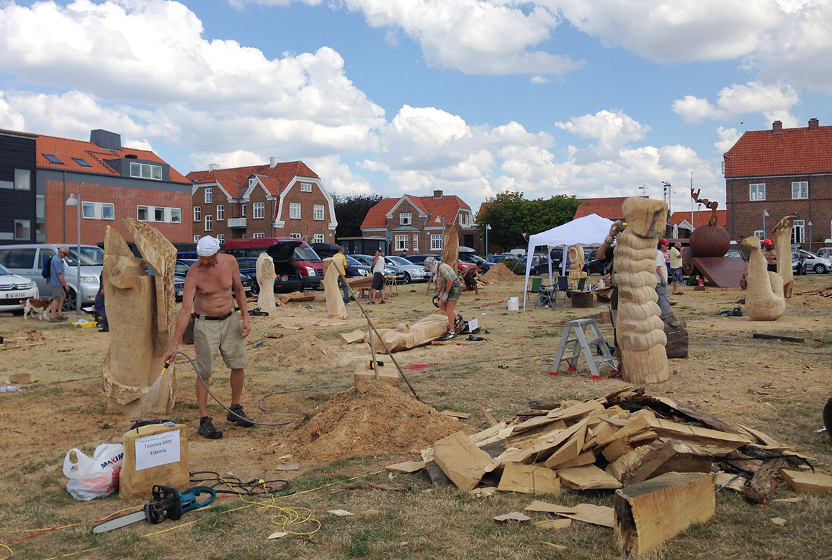 Holzskulpturen Festival in Ringkobing, Dänemark