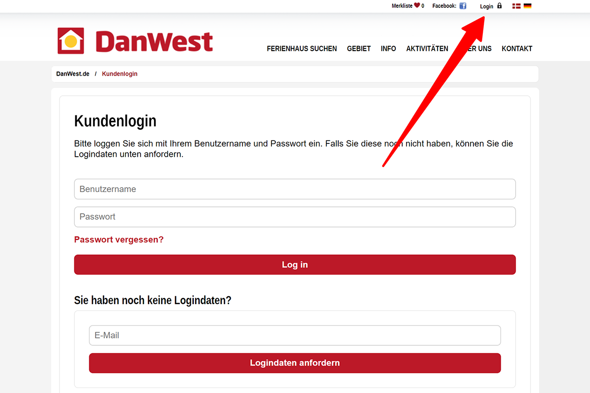 DanWest Kundenlogin